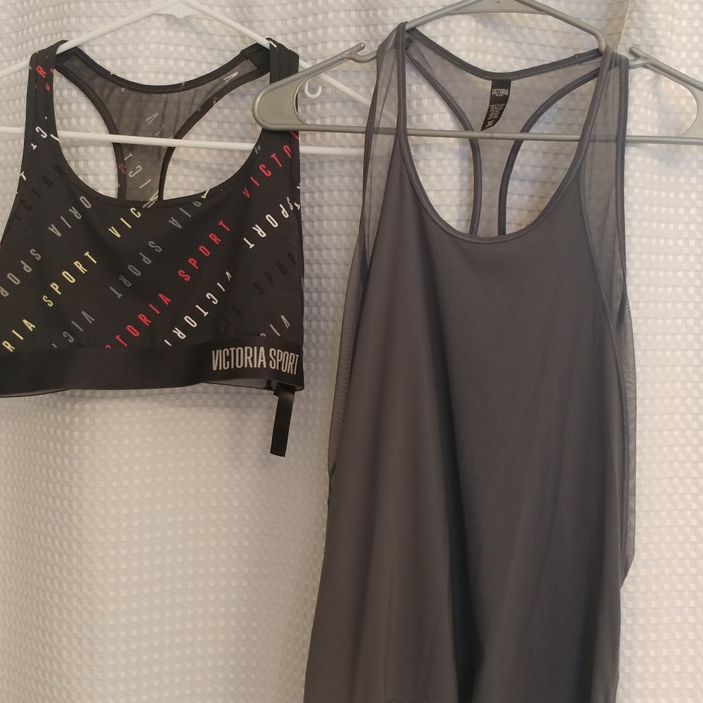Mesh tank and sports bra